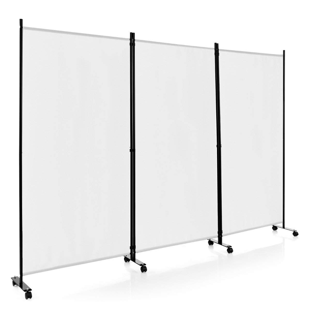 Mobil rumsavdelare – 3 paneler, 180 cm, vit
