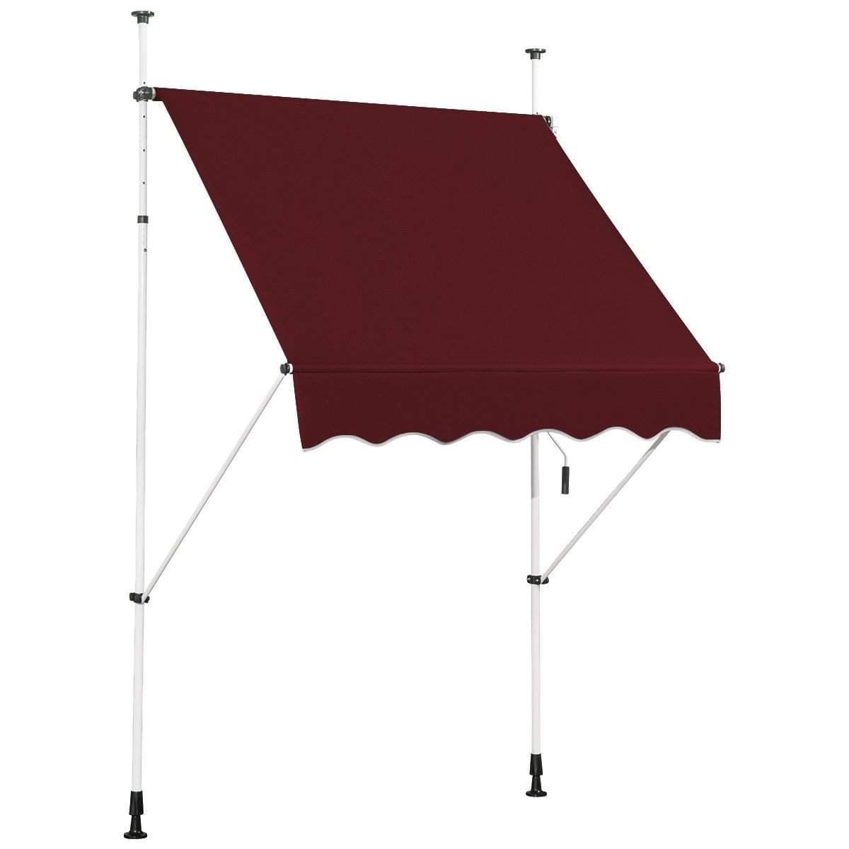 150 cm Justerbar UV-beständig Balkongmarkis – Röd