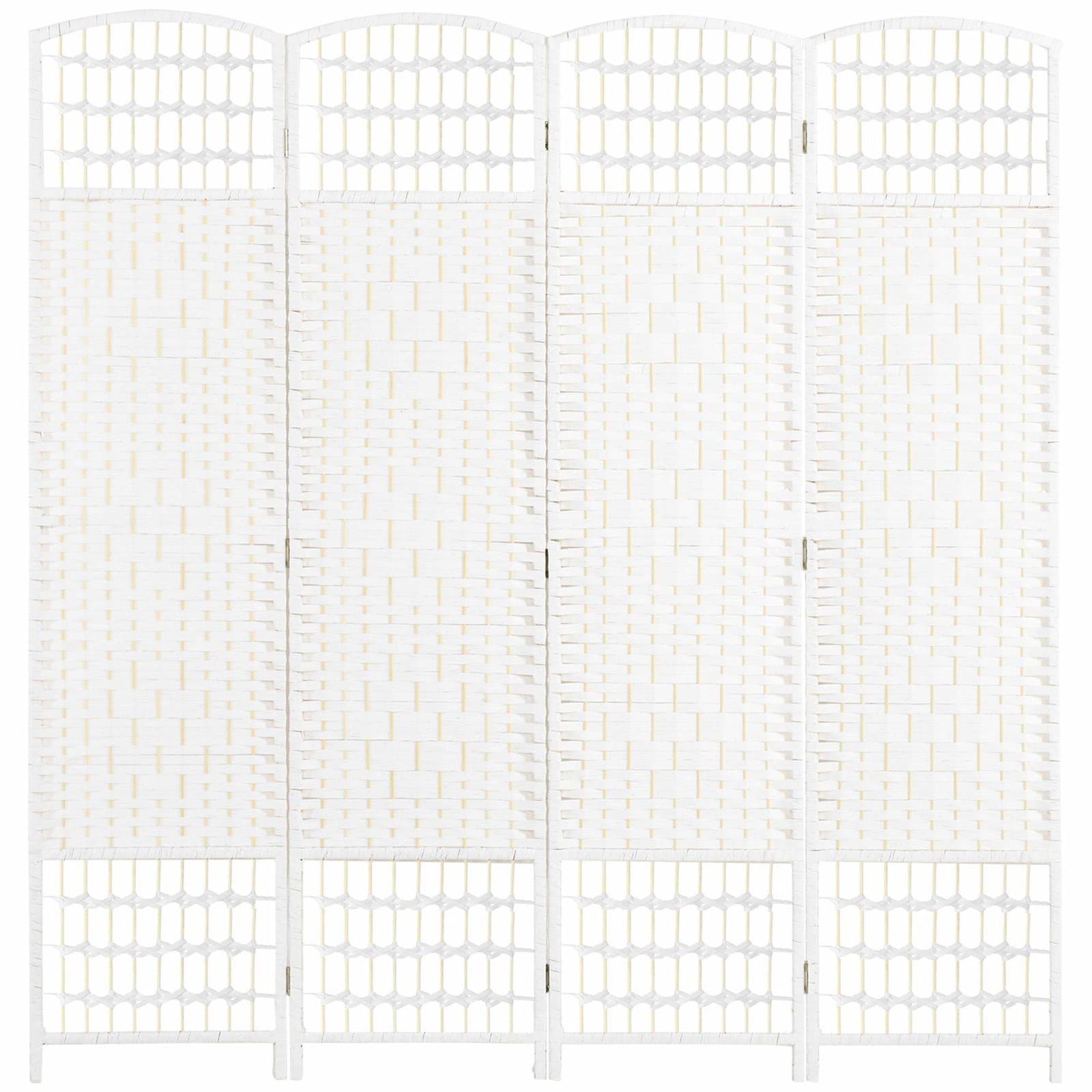 Vikbar rumsavdelare med 4 paneler – 160x170 cm vågig fiber