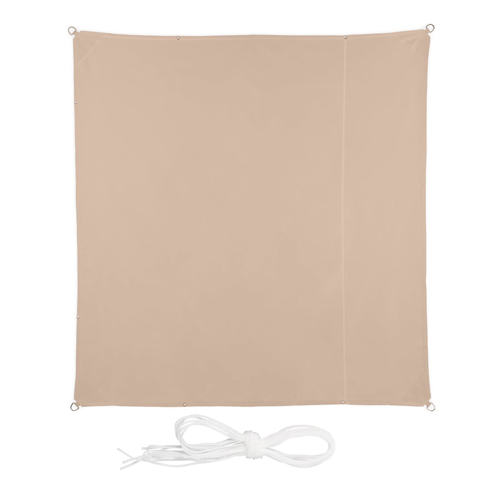 Fyrkantigt solsegel, beige, UV-skydd, 3 storlekar