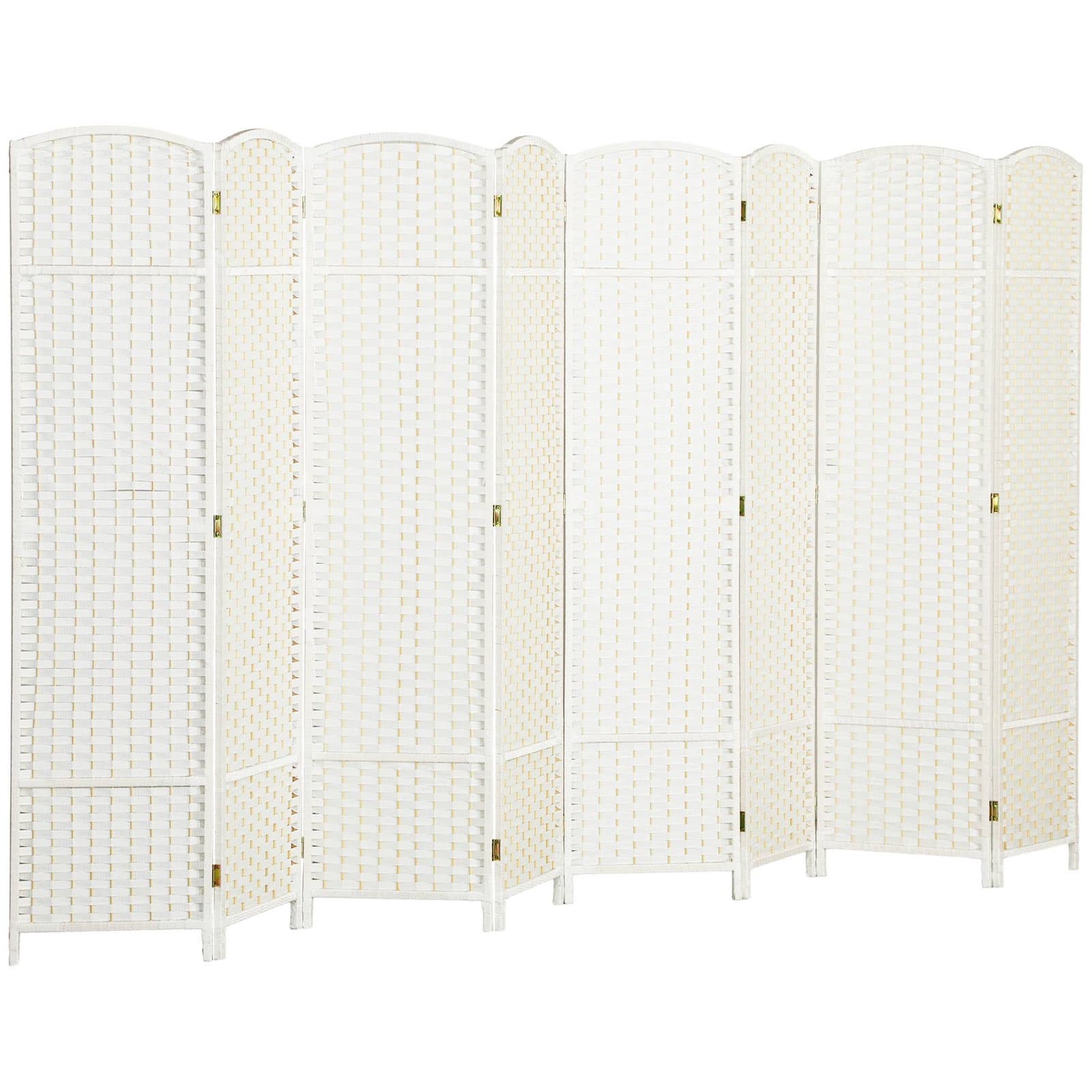 Rumsavdelare, 8-panelers vikbar insynsskydd, vit