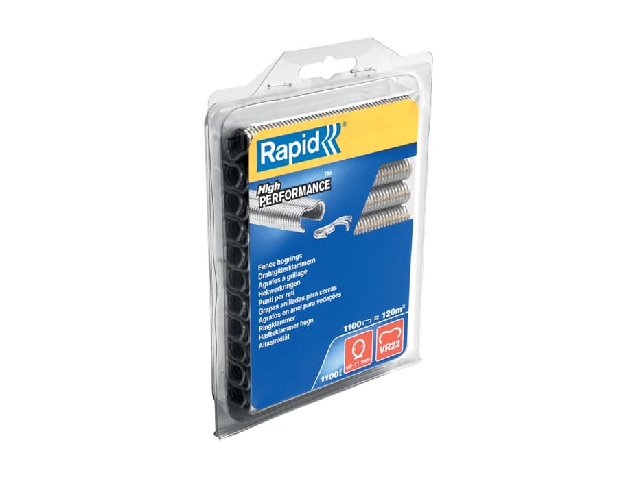 Rapid VR22 Ringklammer - Stängsel, Zink stål, Metallisk, 1100 styck