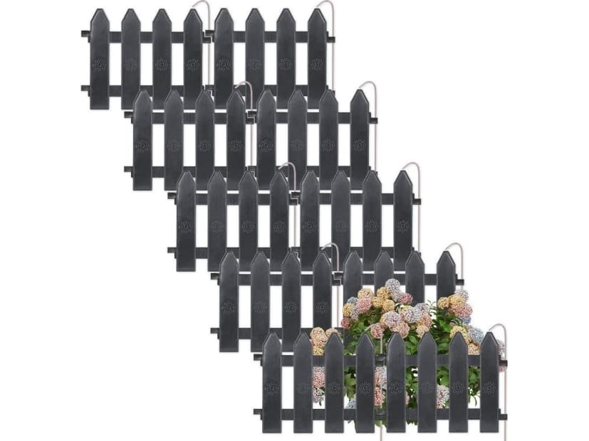 Vilde Palisad häckkant i grafit, border-set 10 st. 200 cm 20x15 cm (351004-G)