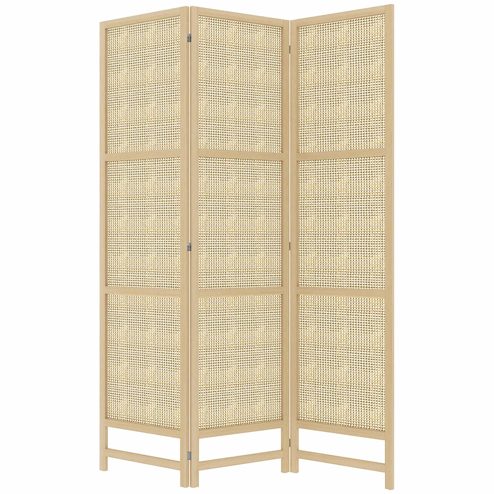Skärm 3-delad 135 x 180 cm mellanvägg rumsavdelare av PP rotting, hopfällbar rumsavdelare, insynsskydd för vardagsrum, natur Skärm 3-delad 135 x 180 cm mellanvägg rumsavdelare av PP rotting, hopfällbar rumsavdelare, insynsskydd för vardagsrum, natur