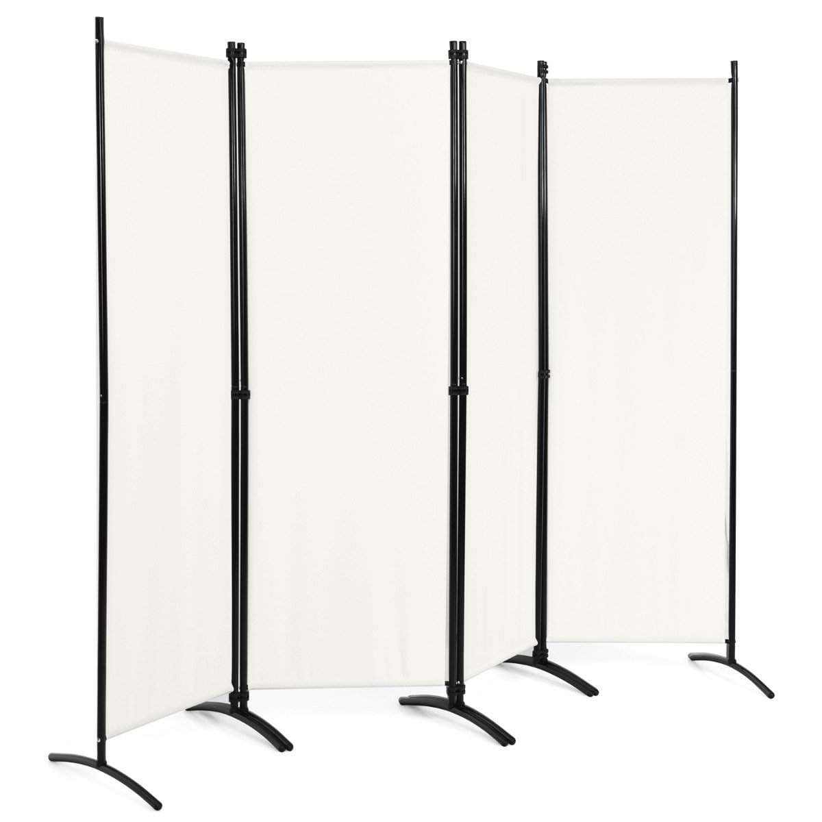4-delad vikbar partition sekretessskärm för hemmakontor 220 x 51 x 173 cm vit 4-delad vikbar partition sekretessskärm för hemmakontor 220 x 51 x 173 cm vit