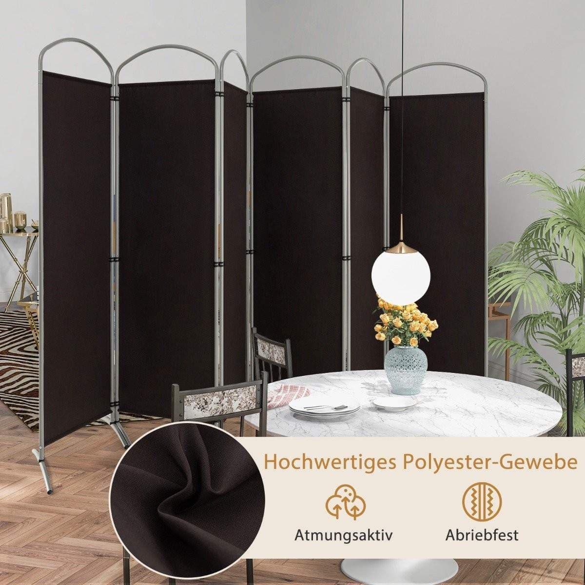 6-delat vikbar insynsskydd rumsavdelare tygvägg 331 x 51 x 188 cm brun 6-delat vikbar insynsskydd rumsavdelare tygvägg 331 x 51 x 188 cm brun