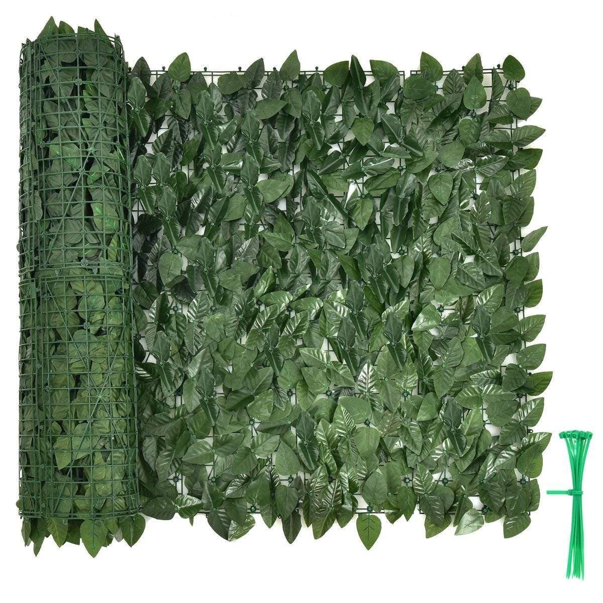 300 x 100 cm konstgjorda växtväggmurgrönablad insynsskydd häck växt vindskydd