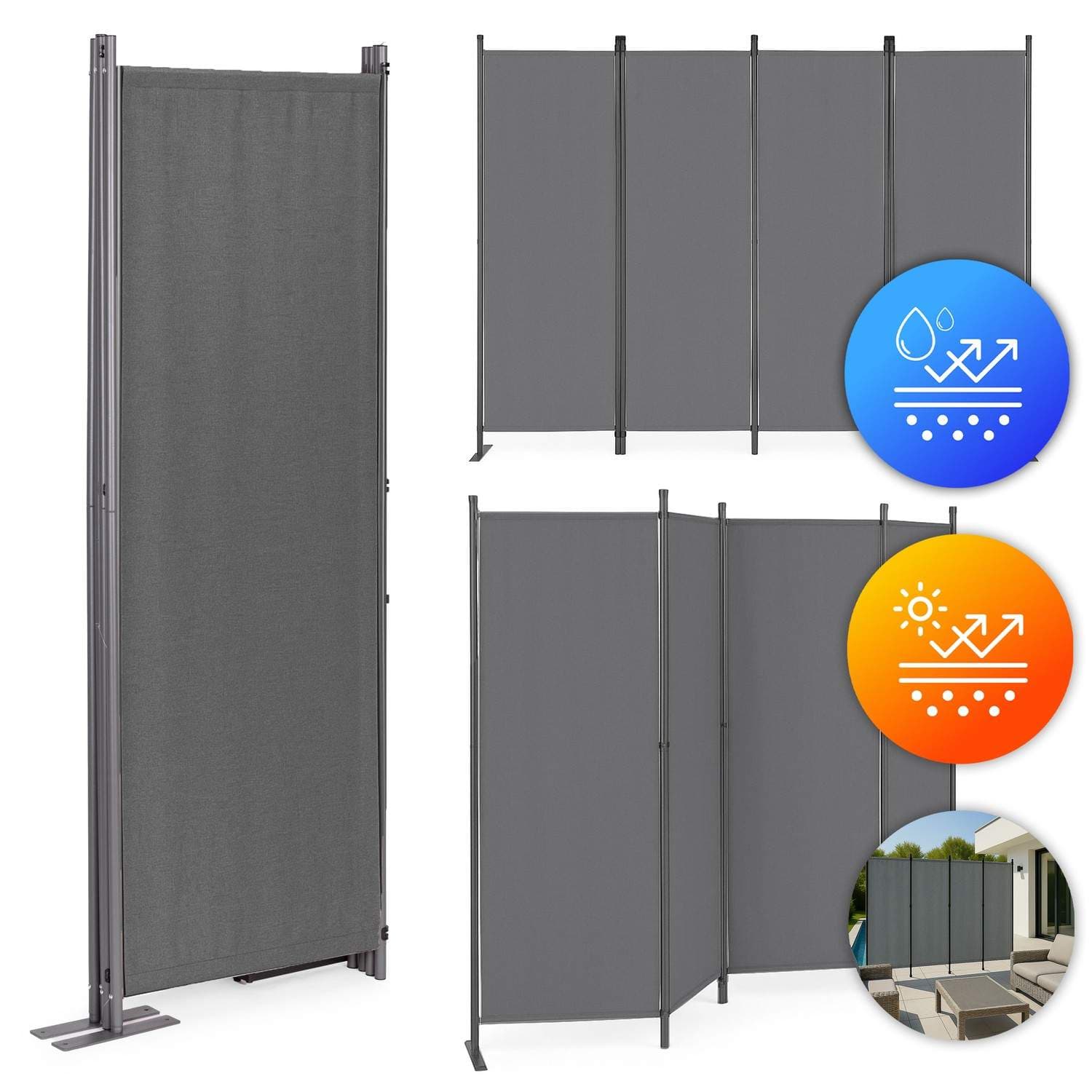 Vikbar 4-panels trädgårds- och rumsavdelare 167x216 cm Grå MultiGarden Vikbar 4-panels trädgårds- och rumsavdelare 167x216 cm Grå MultiGarden