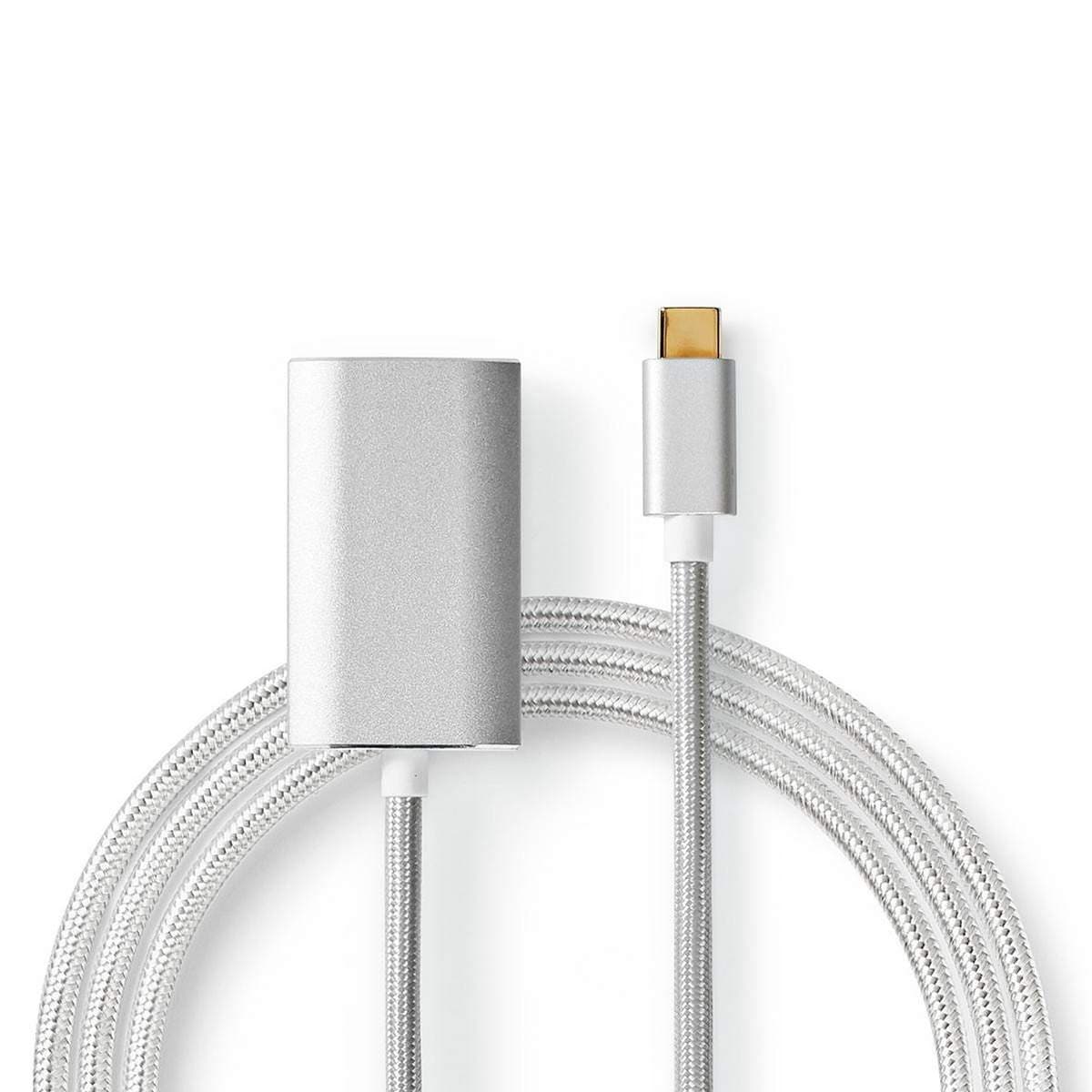 USB-C™ Adapter | USB 3.2 Gen 1 | USB-C™ Hane | HDMI™ Hona | 4K@60Hz | Power delivery | 2.00 m | Rund | Guldplaterad | Flätad / N
