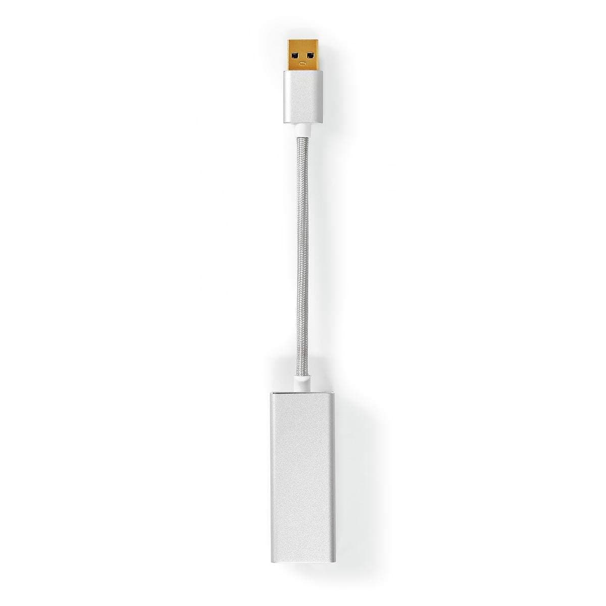 USB-nätverkskort | USB 3.2 Gen 1 | 1 Gbps | USB-A Hane | RJ45 Hona | 0.20 m | Rund | Guldplaterad | Bar koppar | Silver | Karton