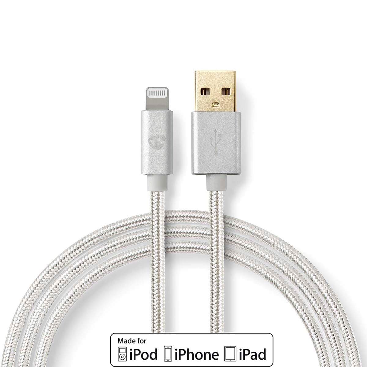 Lightning Kabel | USB 2.0 | Apple Lightning, 8-stifts | USB-A Hane | 480 Mbps | Guldplaterad | 2.00 m | Rund | Flätad / Nylon | Lightning Kabel | USB 2.0 | Apple Lightning, 8-stifts | USB-A Hane | 480 Mbps | Guldplaterad | 2.00 m | Rund | Flätad / Nylon |