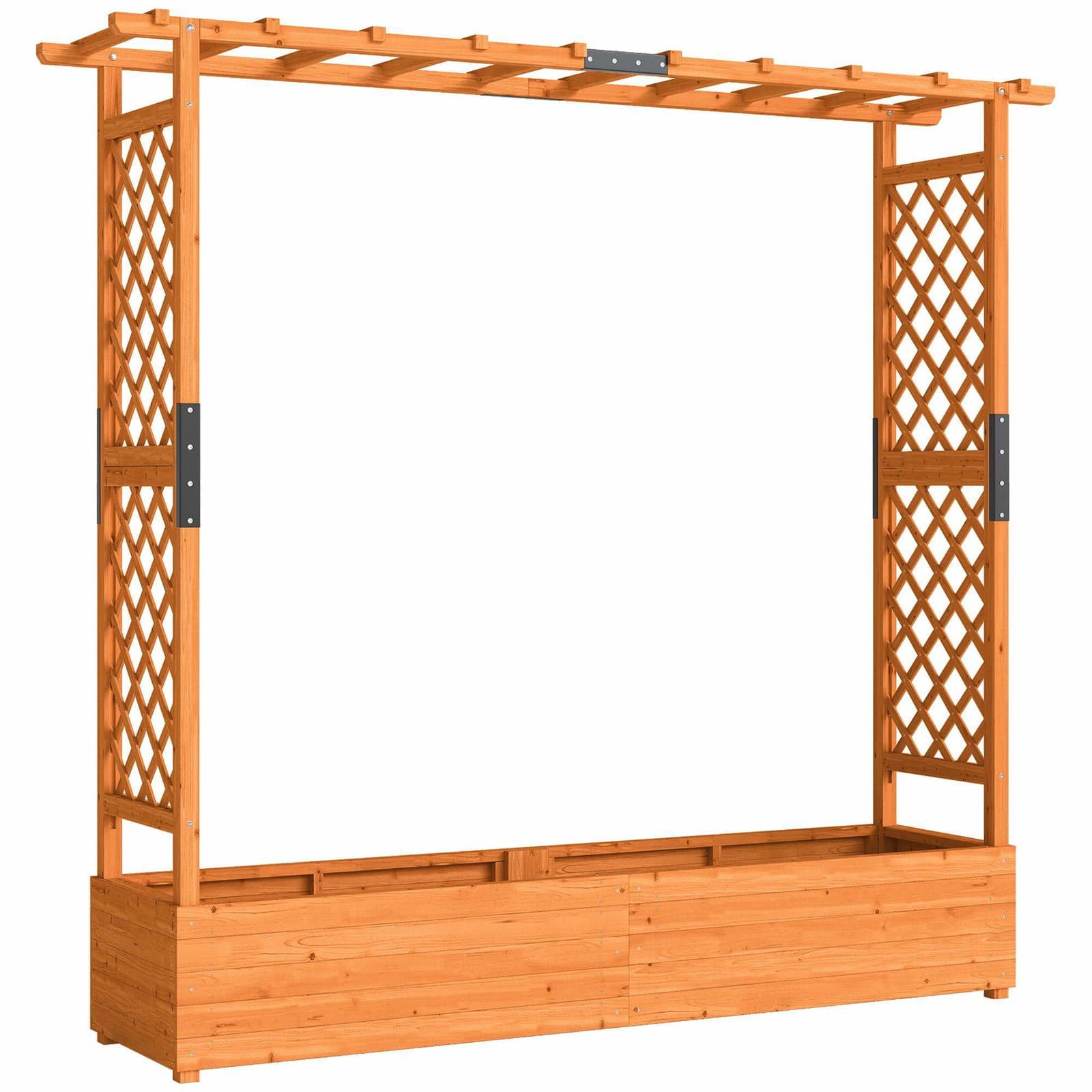 Upphöjd trädgårdsbädd med spaljé och tak, 196x44x181 cm, trä