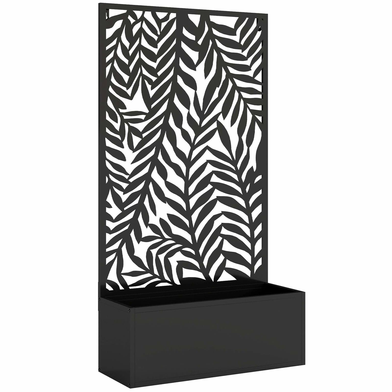 Blomlåda med spaljé – tropisk design, 61x23x113 cm