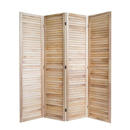 Homestyle4u Rumsavdelare - 4 Delar - Ribbor - Brun