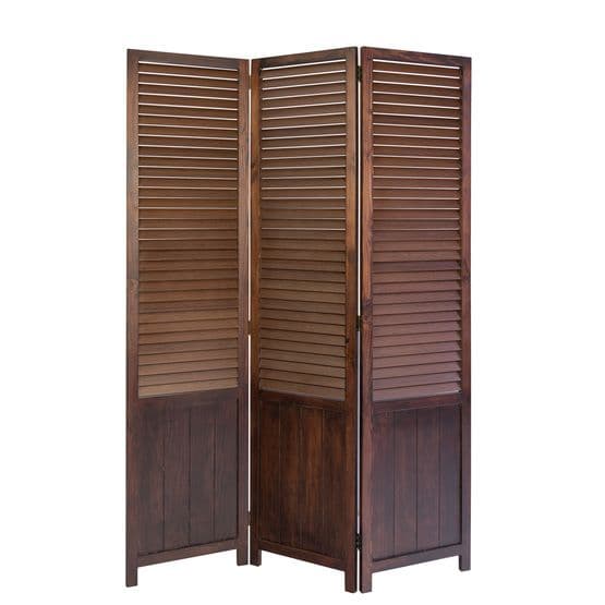 Homestyle4u Rumsavdelare - 3 Delar - Ribbor 043 - Brun