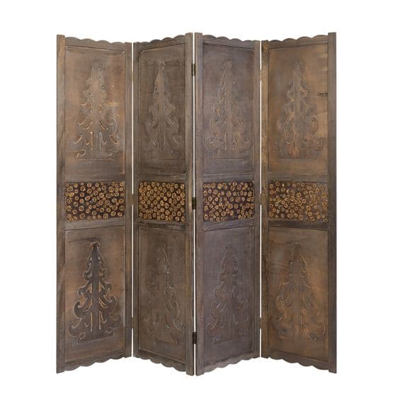 Homestyle4u Rumsavdelare - 4 Delar - Gran - Brun Homestyle4u Rumsavdelare - 4 Delar - Gran - Brun