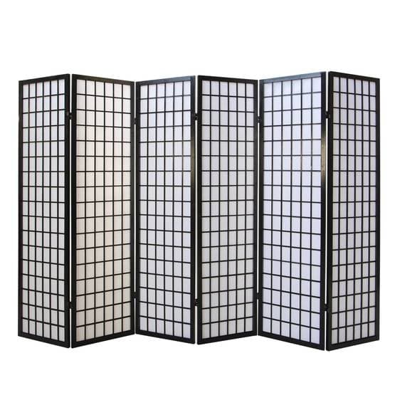 Homestyle4u Rumsavdelare - 6 Delar - Shoji - Svart