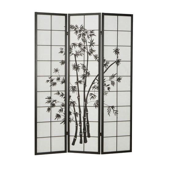 Homestyle4u Rumsavdelare - 3 Delar - Svart Bambu
