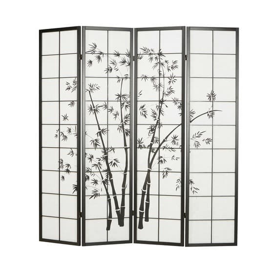 Homestyle4u Rumsavdelare - 4 Delar - Svart Bambu