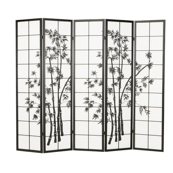 Homestyle4u Rumsavdelare - 5 Delar - Svart Bambu