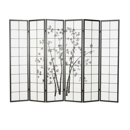 Homestyle4u Rumsavdelare - 6 Delar - Svart Bambu