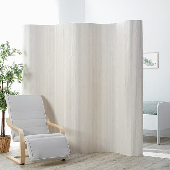 Homestyle4u Rumsavdelare - Bambu 195x250 Cm Vit Homestyle4u Rumsavdelare - Bambu 195x250 Cm Vit